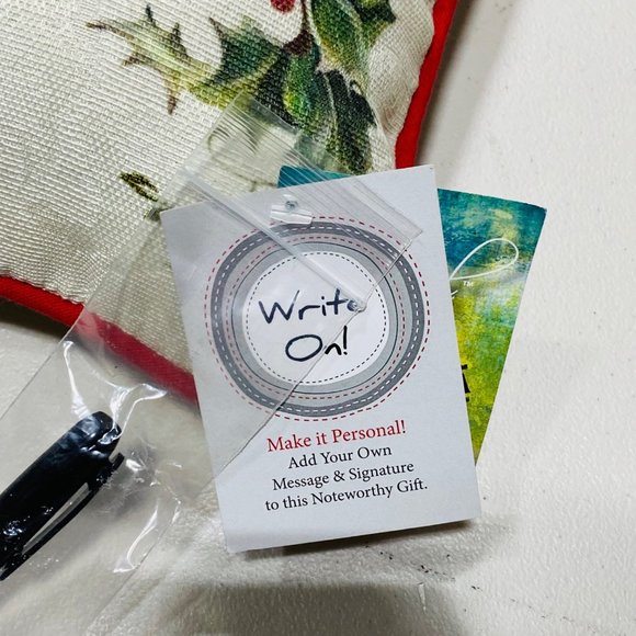 Merry Christmas Postcard Reversible Write On Personalize It Holiday Word Pillow - Picture 2 of 4